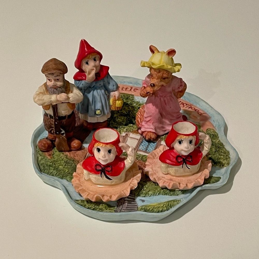 Miniature Tea Set - Little Red Ridinghood Nursery Rhyme Theme. Excellent quality